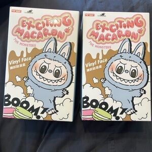2 UNOPENED LABUBU Exciting Macaron The Monsters - 1 Green Grape & 1 Sesame Bean